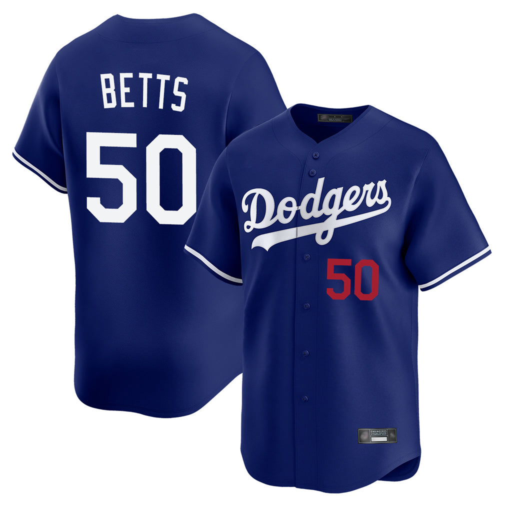 LA.Dodgers #50 Mookie Betts Player Royal Limited Home Fdoa Stitched Jerseys