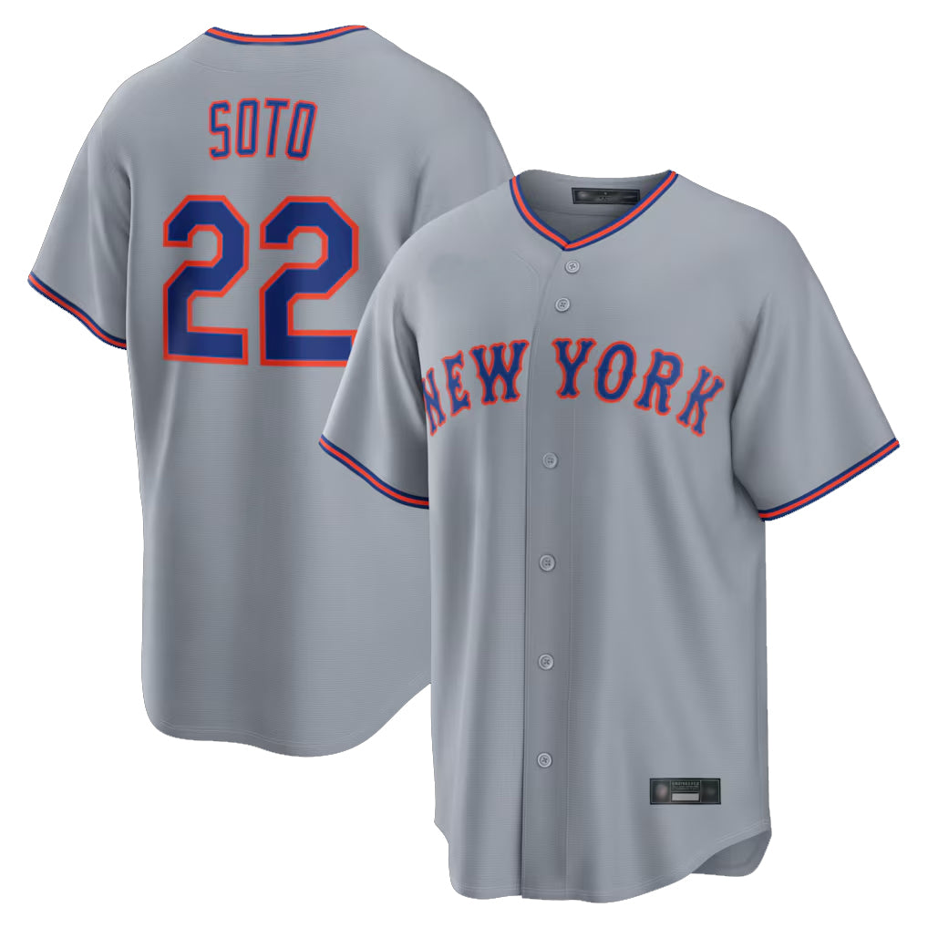 NY.Mets #22 Juan Soto Player Gray Road Home Game Fdoa Stitched Jerseys