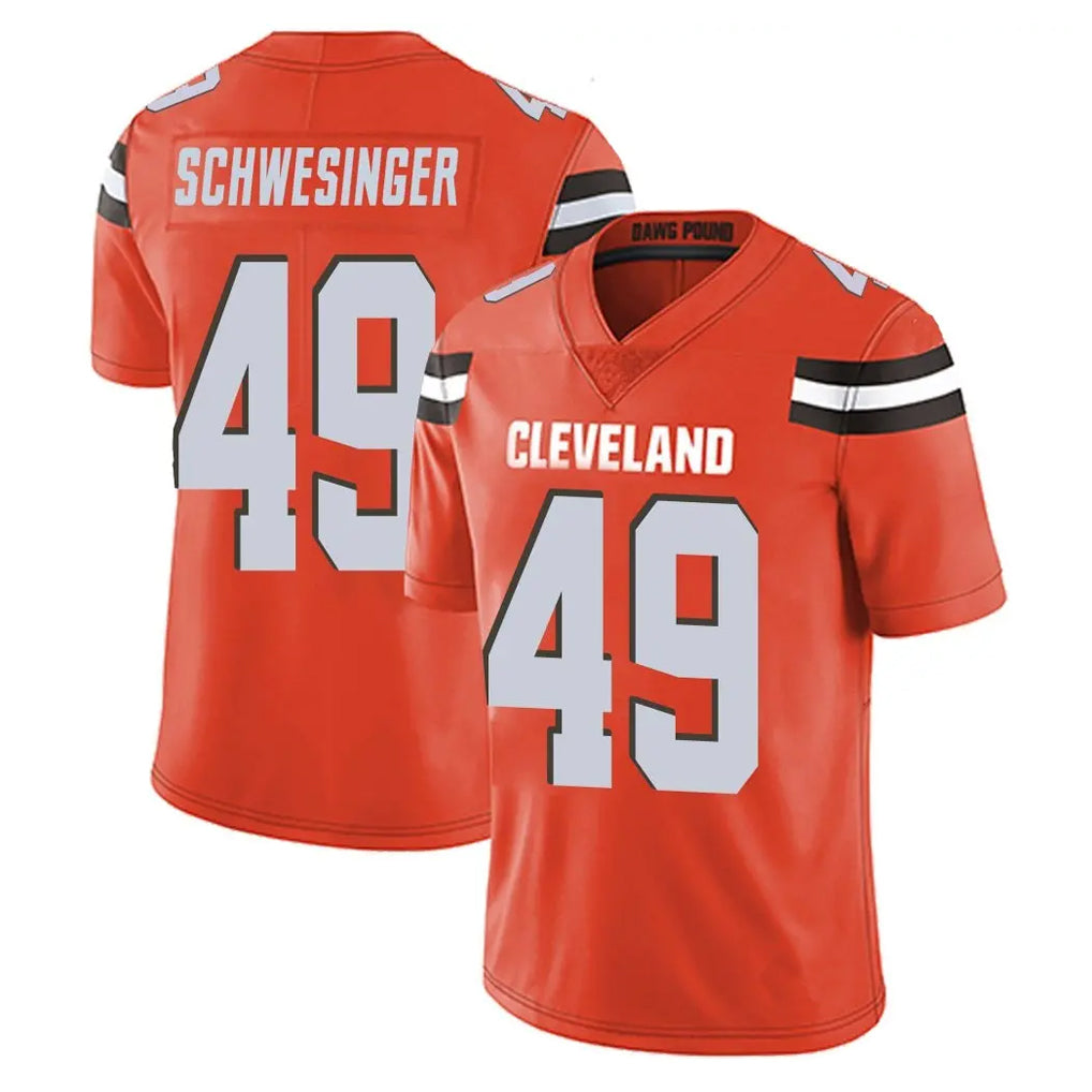 C.Browns #49 Carson Schwesinger Player Orange Alternate Vapor Untouchable Limited Home Game Gdoa Stitched Jerseys