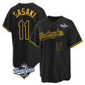 LA.Dodgers #11 Roki Sasaki Player Black World Series Snake Skin City Game Home Fdoa Stitched Jerseys
