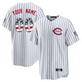 Custom C.Reds White Stripe USA 250 Fourth of July Limited Home Game Any Name & Number Gdoa Stitched Jerseys