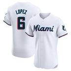 M.Marlins #6 Otto Lopez Player White  Home Limited Elite Fdoa Stitched Jerseys