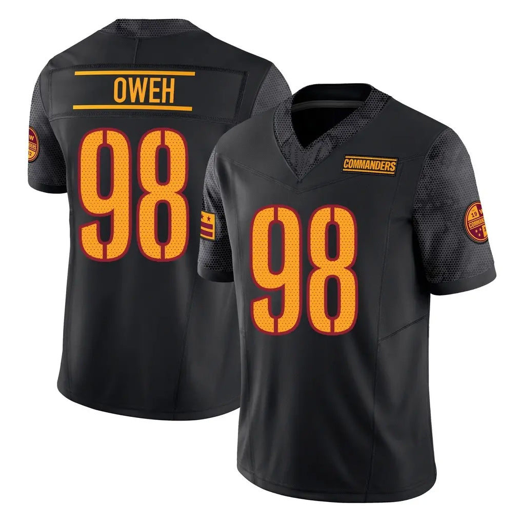 W.Commanders #98 Odafe Oweh Player Black Limited Vapor F.U.S.E. Home Game Gdoa Stitched Jerseys