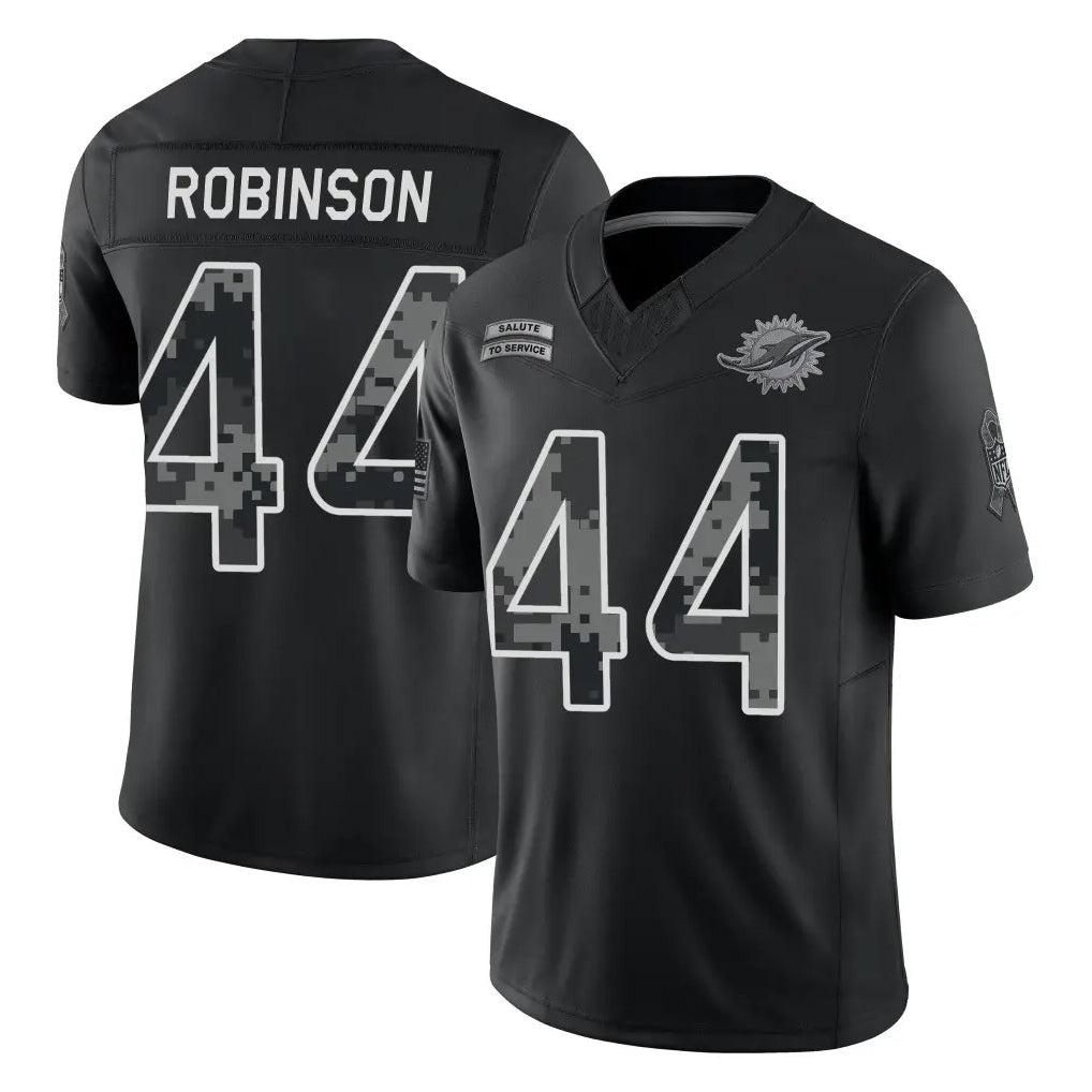 M.Dolphins #44 Chop Robinson Player Black Limited 2026 Salute to Service Home Game Gdoa Stitched Jerseys