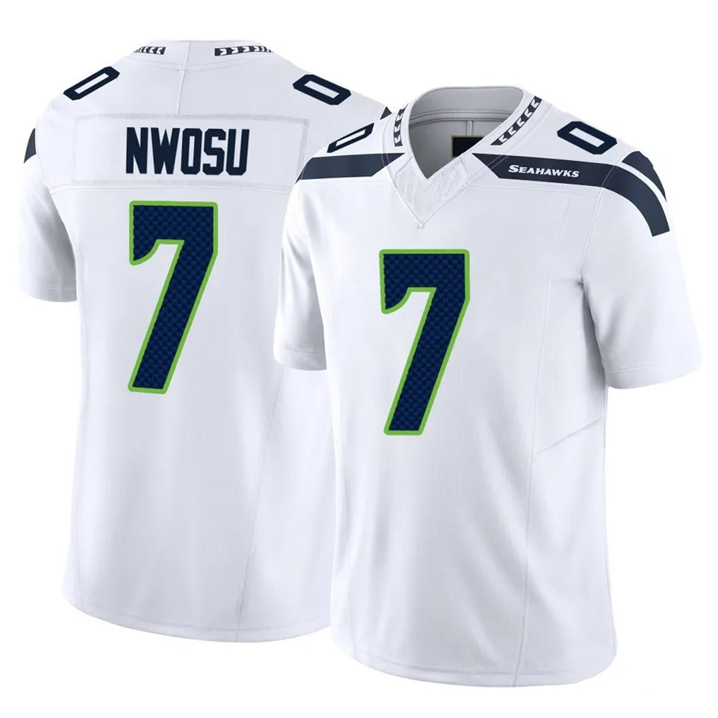 S.Seahawks #7 Uchenna Nwosu Player White Limited Vapor F.U.S.E. Home Game Gdoa Stitched Jerseys