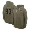 C.Bengals #93 Jonathan Allen Player Olive Salute to Service Pullover Hoodies Limited Gdoa Stitched Jerseys