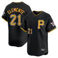 P.Pirates #21 Roberto Clemente Player Black Alternate Limited Game Fdoa Stitched Jerseys