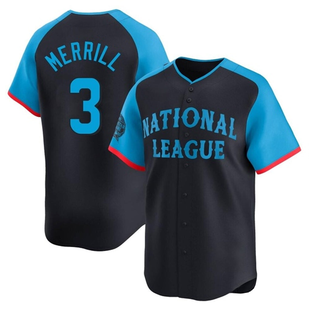 S.Diego Padres #3 Jackson Merrill Player National League Navy All-Star Game Limited Fdoa Stitched Jerseys