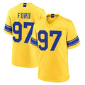 LA.Rams #97 Poona Ford Player Gold Classic Sol Home Game Gdoa Stitched Jerseys