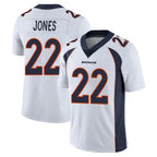 D.Broncos #22 Brandon Jones Player White Vapor Untouchable Limited Home Game Gdoa Stitched Jerseys