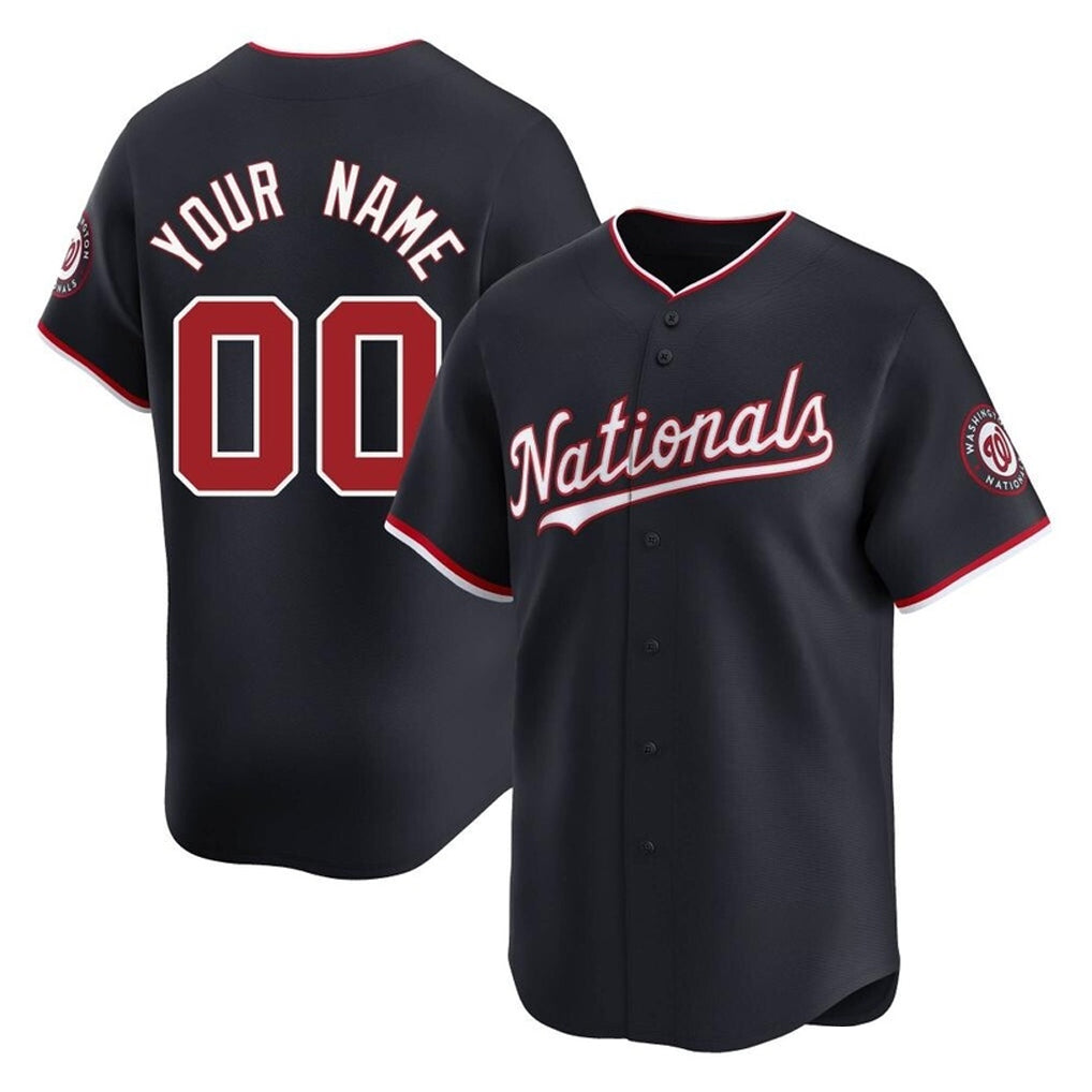 Custom W.Nationals Navy Limited Home Game Any Name & Number Gdoa Stitched Jerseys