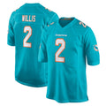 M.Dolphins #2 Malik Willis Player Aqua Home Game Gdoa Stitched Jerseys