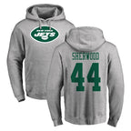 NY.Jets #44 Jamien Sherwood Player Gray LOGO Pullover Hoodies Limited Game Gdoa Stitched Jerseys