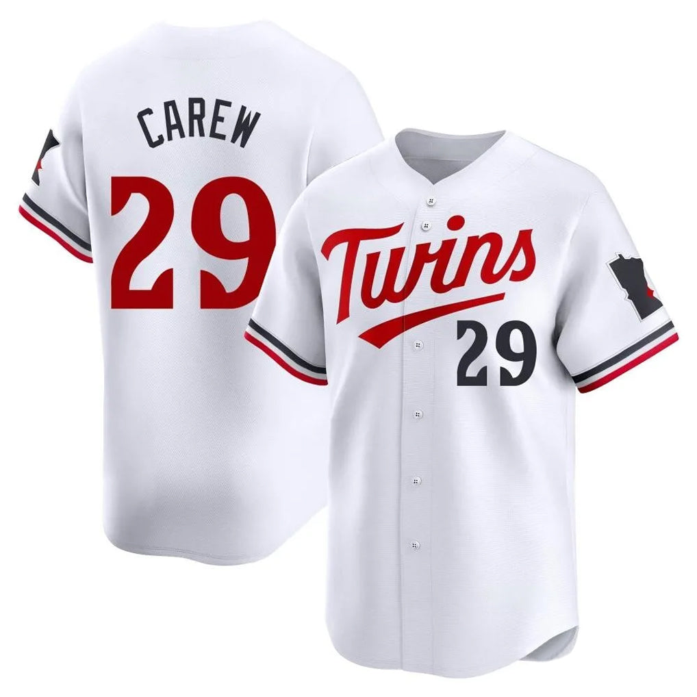 M.Twins #29 Rod Carew Player White Home Limited Fdoa Stitched Jerseys
