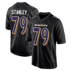B.Ravens #79 Ronnie Stanley Player Black Carbon Fashion Home Game Gdoa Stitched Jerseys