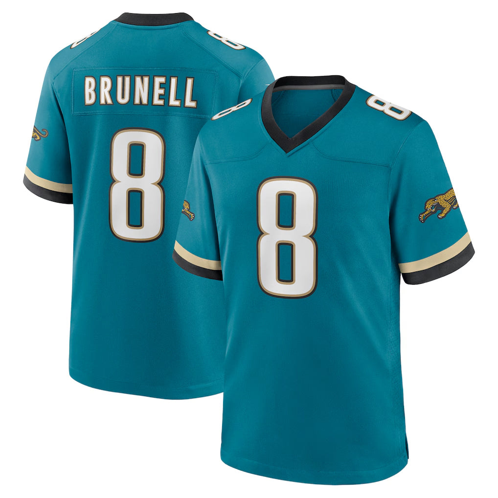 J.Jaguars #8 Mark Brunell?Player Teal Prowler Throwback Limited Home Game Gdoa Stitched Jerseys