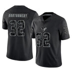 H.Texans #32 David Montgomery Player Black Reflective Limited Game Gdoa Stitched Jerseys