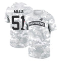 C.Panthers #51 Sam Mills Player Arctic Camo Salute to Service T-Shirt Hoodies Gdoa Stitched Jerseys