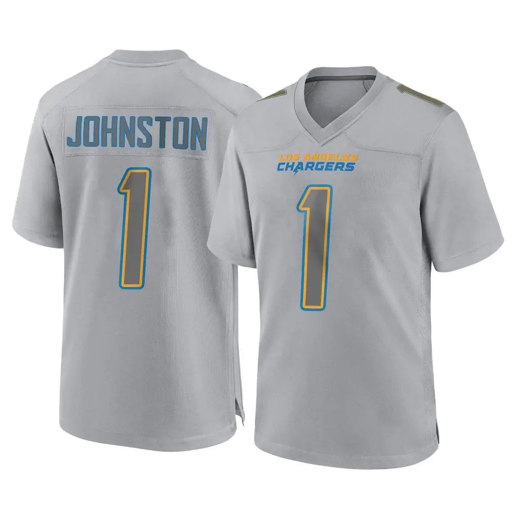 LA.Chargers #1 Quentin Johnston Player Gray Atmosphere Fashion Home Game Gdoa Stitched Jerseys
