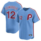 P.Phillies #12 Kyle Schwarber Player Light Blue Home Limited Fdoa Stitched Jerseys