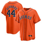 H.Astros #44 Yordan Alvarez Player Orange Home Game Gdoa Stitched Jerseys