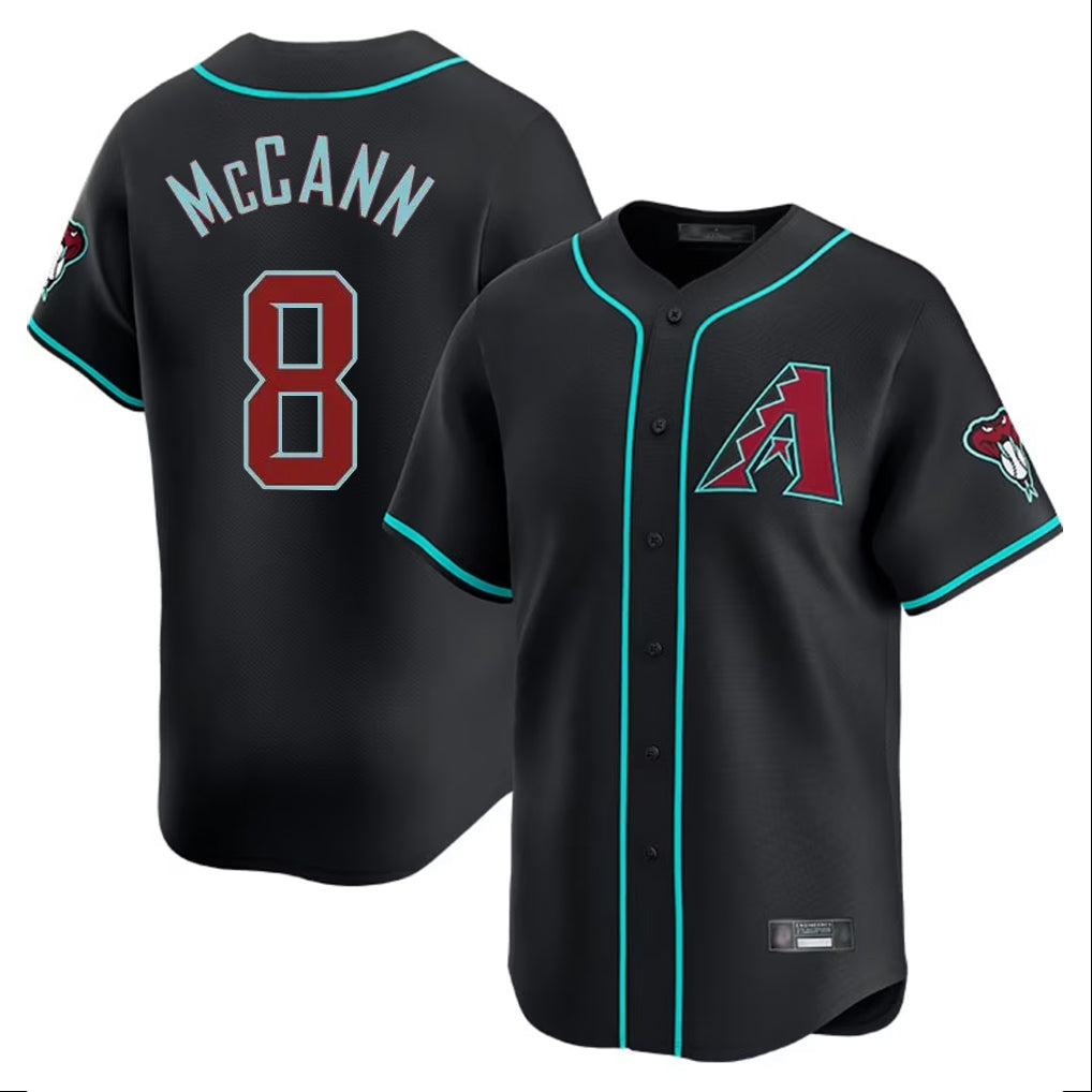 A.Diamondbacks #8 James McCann Player Black Limited Home Game Gdoa Stitched Jerseys