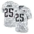 NE.Patriots #25 Marcus Jones Player Arctic Camo Salute To Service Limited Game Gdoa Stitched Jerseys