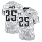 NE.Patriots #25 Marcus Jones Player Arctic Camo Salute To Service Limited Game Gdoa Stitched Jerseys