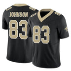 NO.Saints #83 Juwan Johnson Player Black Limited Vapor F.U.S.E. Home Game Gdoa Stitched Jerseys