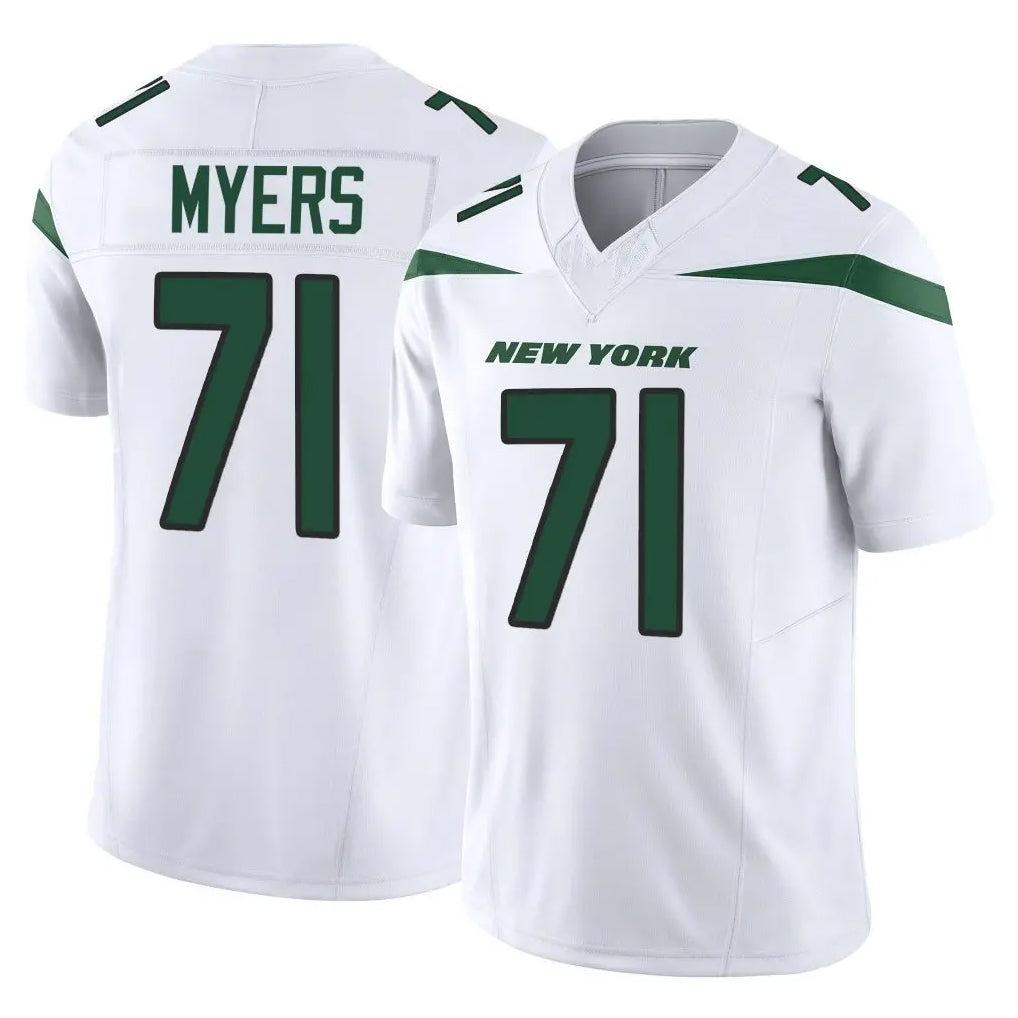NY.Jets #71 Josh Myers Player White Limited Vapor F.U.S.E. Home Game Gdoa Stitched Jerseys