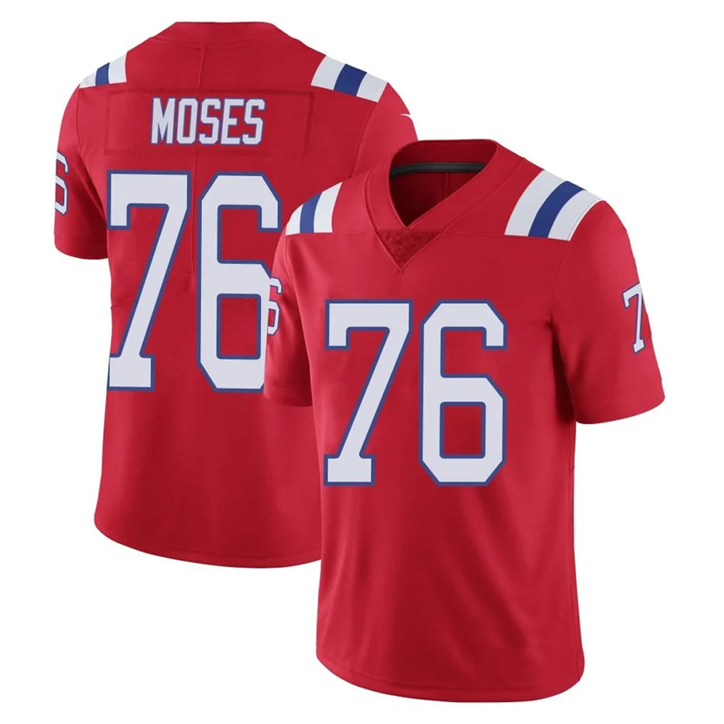 NE.Patriots #76 Morgan Moses Player Red Vapor Untouchable Home Game Gdoa Stitched Jerseys