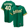 Athletics #40 Luis Severino Player Kelly Green Home Game Gdoa Stitched Jerseys