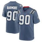 NE.Patriots #90 Christian Barmore Player Blue Rivalries Collection Home Game Gdoa Stitched Jerseys