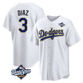 LA.Dodgers #3 Edwin D¨ªaz Player Gold White World Series 2026 Collection Stadium Game Fdoa Stitched Jerseys