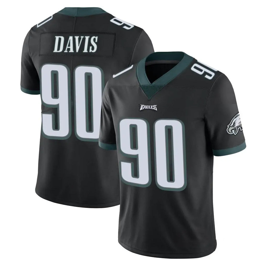 P.Eagles #90 Jordan Davis Player Black Limited Vapor Untouchable Home Game Gdoa Stitched Jerseys