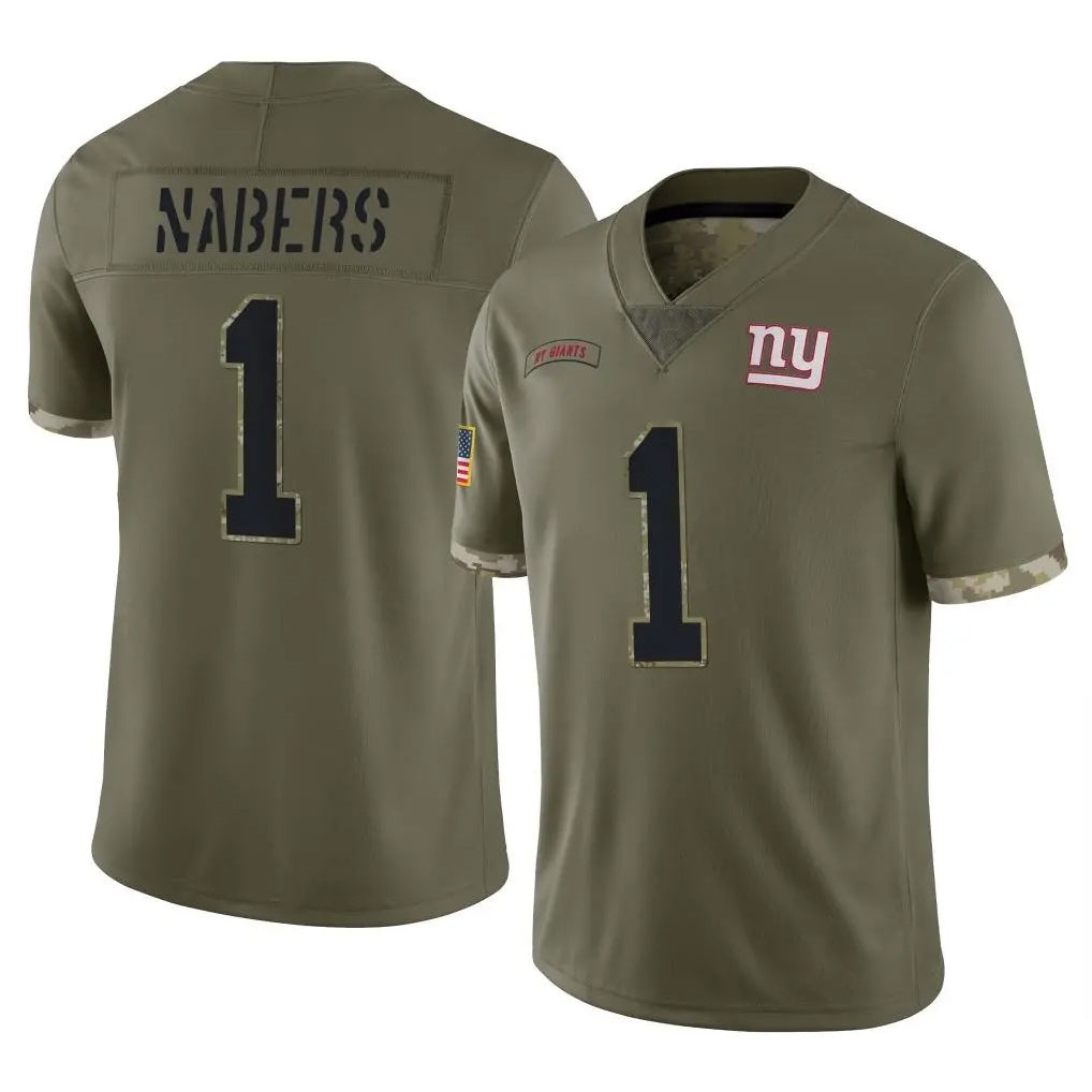 NY.Giants #1 Malik Nabers Player Olive Salute To Service Limited Gdoa Stitched Jerseys