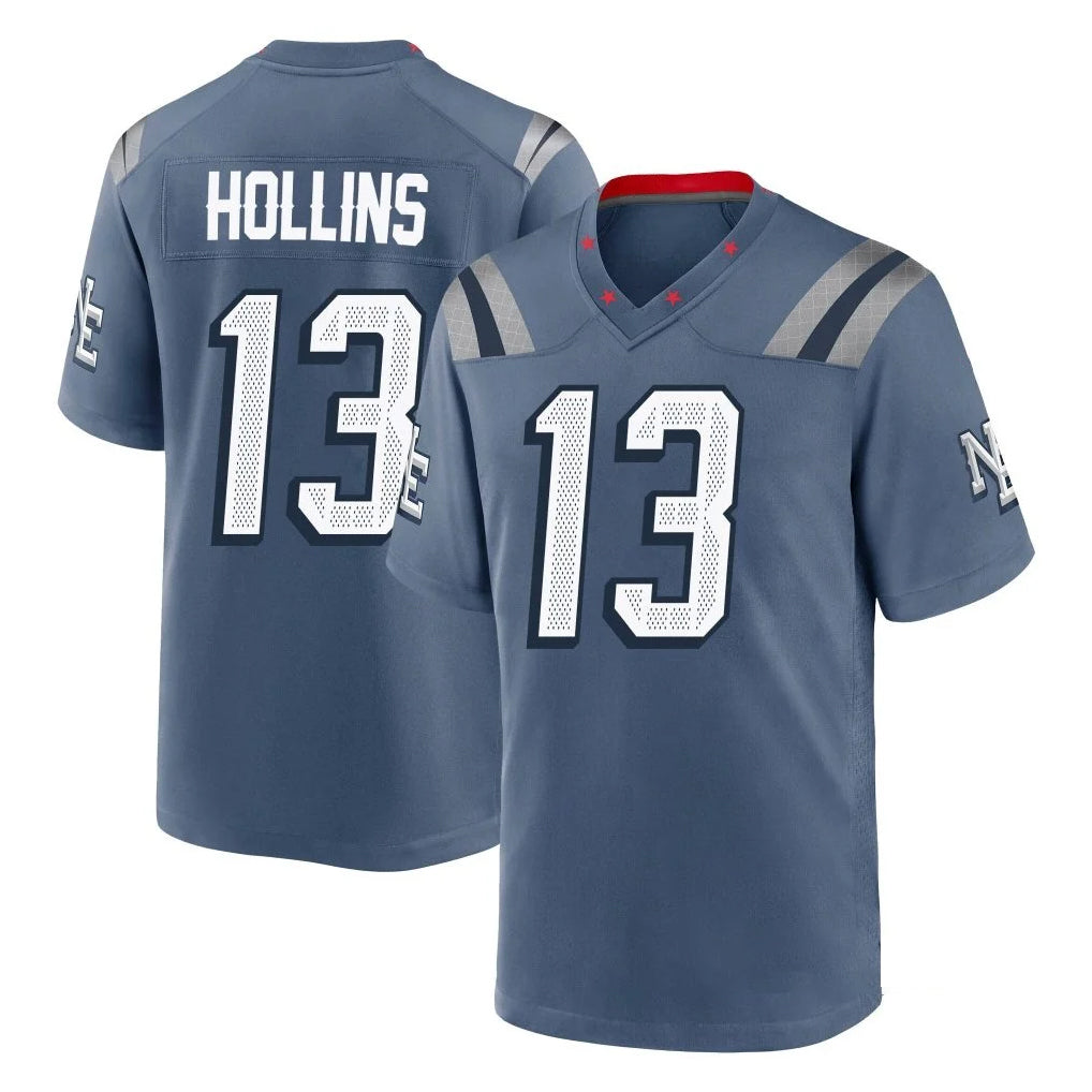 NE.Patriots #13 Mack Hollins Player Blue Rivalries Collection Home Game Gdoa Stitched Jerseys