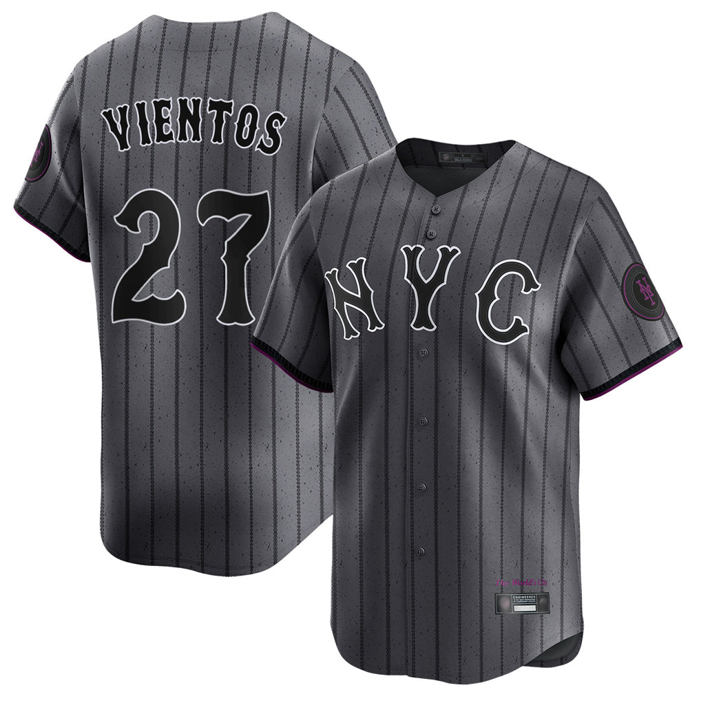NY.Mets #27 Mark Vientos Player Gray City Connect Limited Fdoa Stitched Jerseys