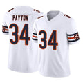 C.Bears #34 Walter Payton Player White Vapor F.U.S.E. Limited Home Game Gdoa Stitched Jerseys