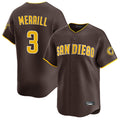 S.Diego Padres #3 Jackson Merrill Player Brown Home Limited Fdoa Stitched Jerseys