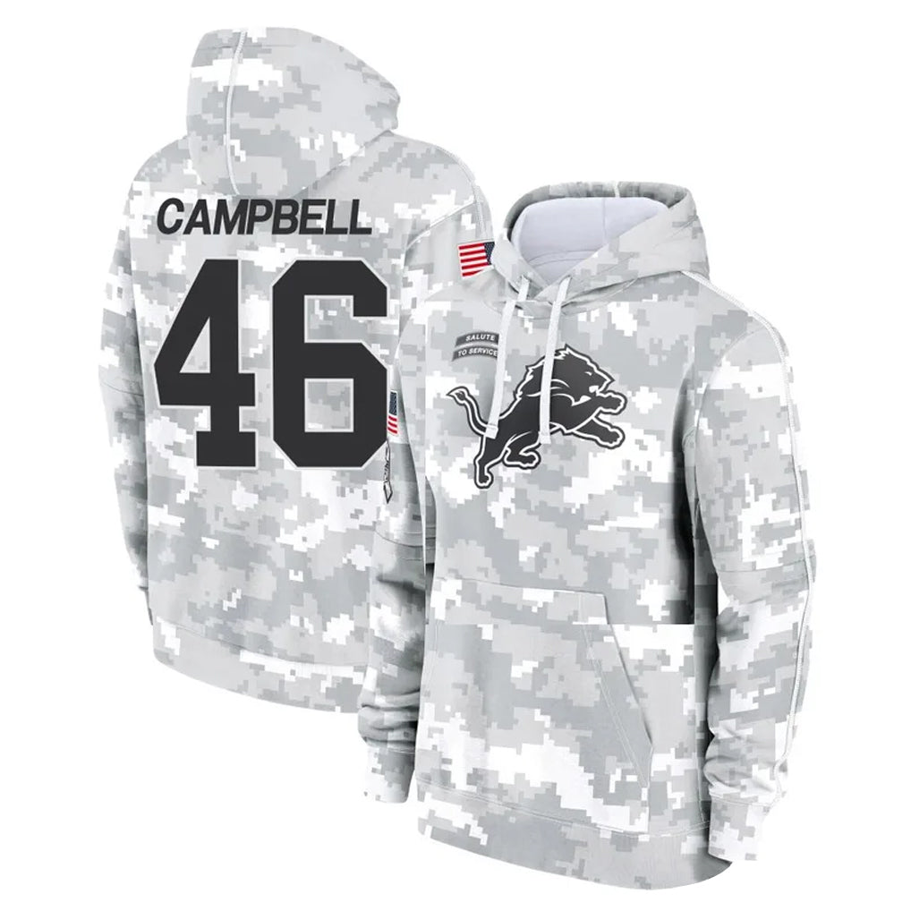 D.Lions #46 Jack Campbell Player Arctic Camo Salute to Service Hoodies Limited Game Gdoa Stitched Jerseys