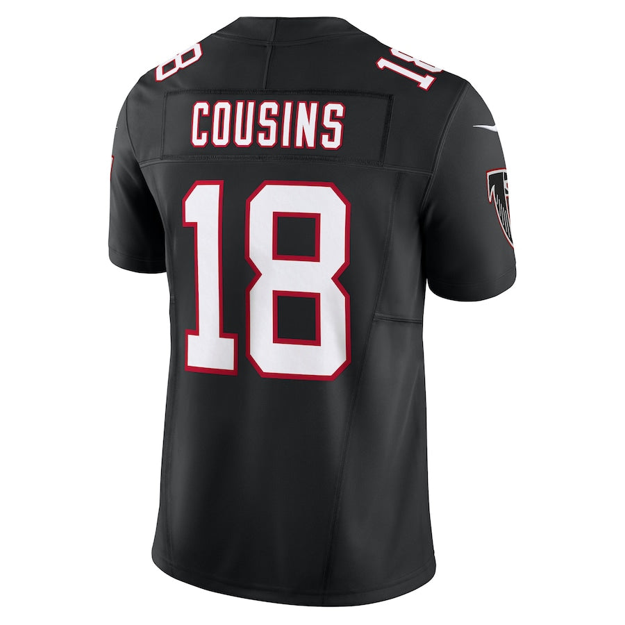 A.Falcons #18 Kirk Cousins Player Black Vapor F.U.S.E. Limited Home Game Gdoa Stitched Jerseys