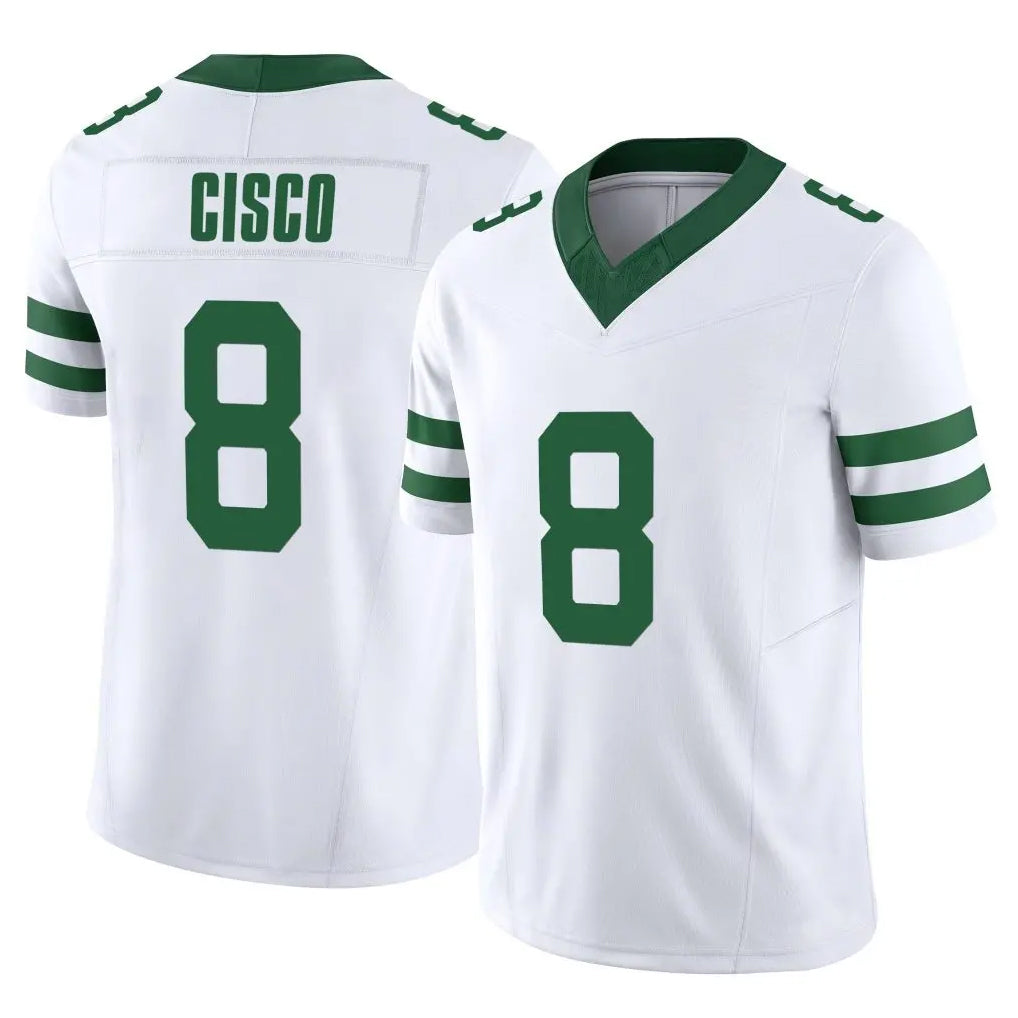 NY.Jets #8 Andre Cisco Player White Legacy Limited Vapor F.U.S.E. Home Game Gdoa Stitched Jerseys