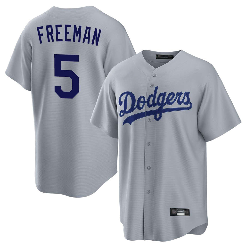LA.Dodgers #5 Freddie Freeman Player Gray Game Fdoa Stitched Jerseys