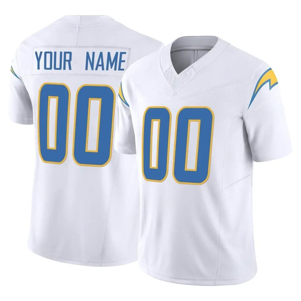 Custom LA.Chargers White Limited Vapor F.U.S.E. Home Game Any Name & Numbers Gdoa Stitched Jerseys