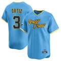 M.Brewers #3 Joey Ortiz Player Light Blue City Connect Home Limited Fdoa Stitched Jerseys