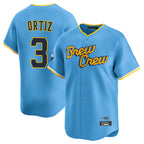M.Brewers #3 Joey Ortiz Player Light Blue City Connect Home Limited Fdoa Stitched Jerseys