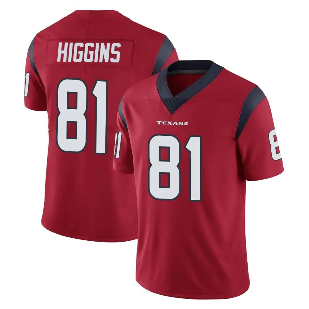 H.Texans #81 Jayden Higgins Player Red Limited Vapor Untouchable Home Game Gdoa Stitched Jerseys