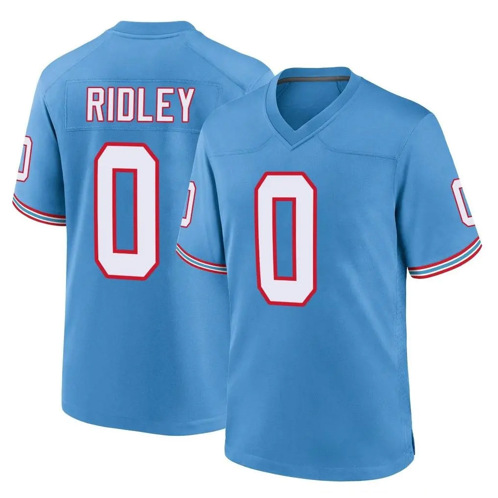 T.Titans #0 Calvin Ridley Player Light Blue Oilers Throwback Home Game Gdoa Stitched Jerseys