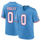 T.Titans #0 Calvin Ridley Player Light Blue Oilers Throwback Home Game Gdoa Stitched Jerseys